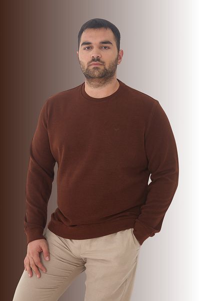 Maccali Men's Winter Crew Neck Oversized Basic Tile Sweatshirt