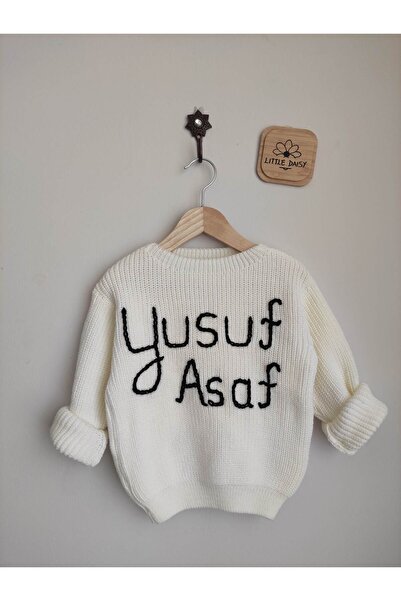 FLOWER BABY Baby Kids Thessaloniki Knit Sweater Oversize Knitwear Sweater with Name Letter Written