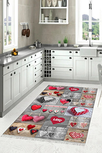 MUBO Kaymaz Tabanlı Yıkanabilir Antibakteriyel Dijital Baskı Mutfak Halısı Yo...