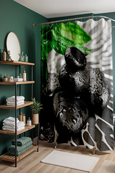 EVPANYA Занавіска для ванної кімнати, занавіска для душу з малюнком спа-камен...