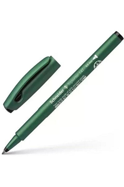SCHNEIDER Black Fiber Tip 0.6 mm Pen Topwriter - 1471-10-Pkt