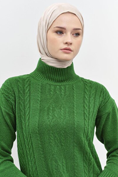 Tuğba Örgü Desen Triko Tunik - Yeşil