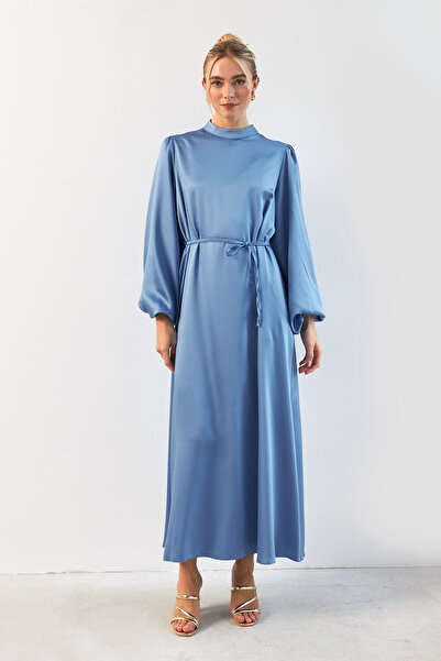VAVİNOR Βραδινό φόρεμα σατέν με μπαλόνι - Baby Blue