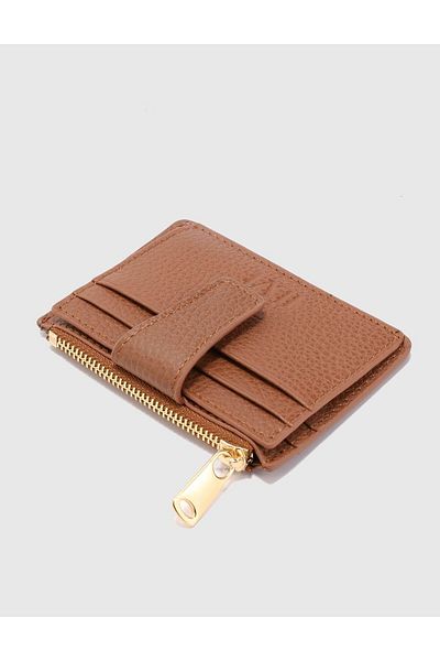 İLVİ Houston Genuine Floater Leather Unisex Tan Card Holder