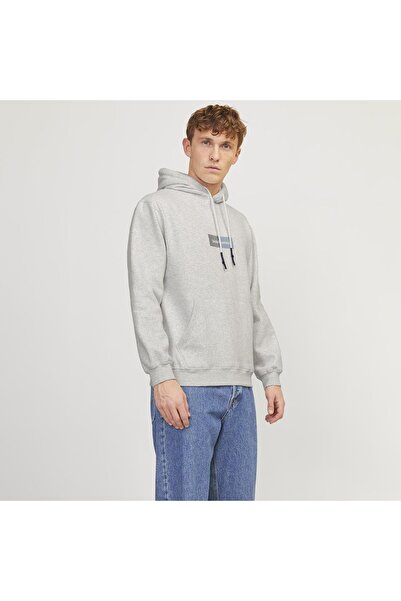 Jack & Jones Jack&jones Hanorac pentru bărbați cu glugă, alb strălucitor, cu ...