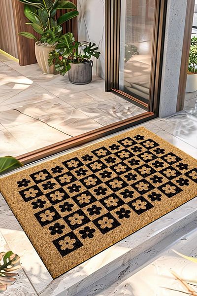 Decovetro سجادة لعبة الداما منقوشة بالزهور مقاس 40 × 60 سم