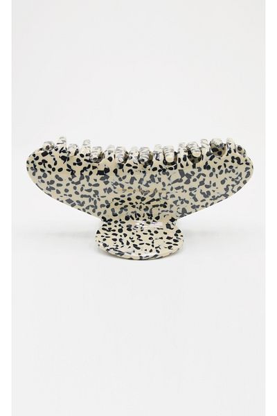 Roberta Lorenz Black-White Spotted Acetate Buffalo Buckle/ 10 cm