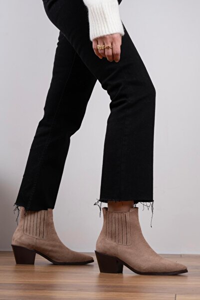 sovrana Mink Suede Short Cowboy Boots