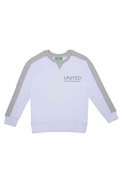 Benetton Λευκό φούτερ για αγόρι