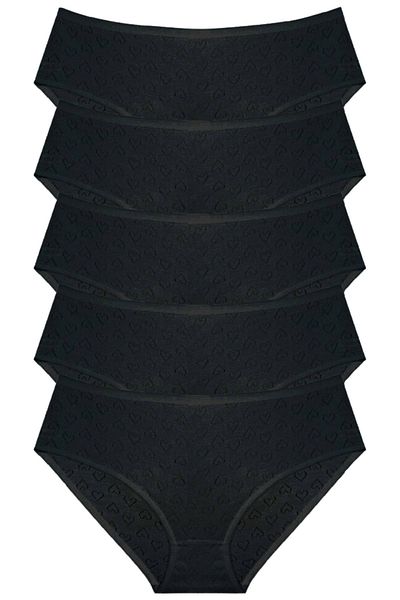 Newlilla 1506 Herz 100 % Baumwolle 5-teiliges Bato-Höschen-Set für Damen V16