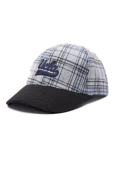 UCLA Șapcă de baseball bej JERMAINE, cu broderie cu ștampilă în carouri și cataramă metalică, pălărie unisex cu potrivire standard