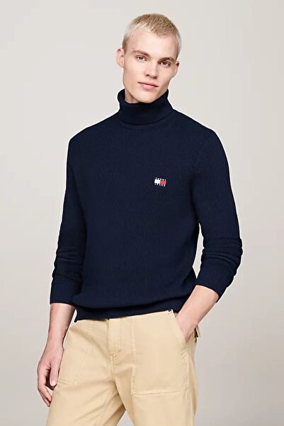 Tommy Hilfiger Erkek Boğazlı Kazak - Lacivert