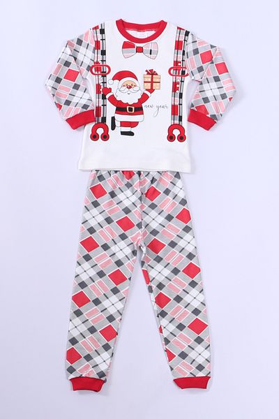 HÇM Santa Claus Printed Children's Pajama Set - New Year's Eve D8