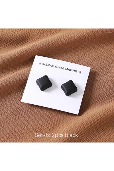 hijabchi 2-Pack Black Scarf - Magnet Scarf and Shawl, Matte Finish - Magnet Hijab Pins Brooch