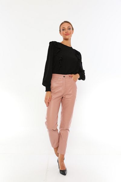Basics&More Women's Five Pocket Leather Pants