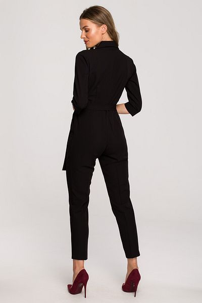 Stylove Elegantní overal s šálovým límcem