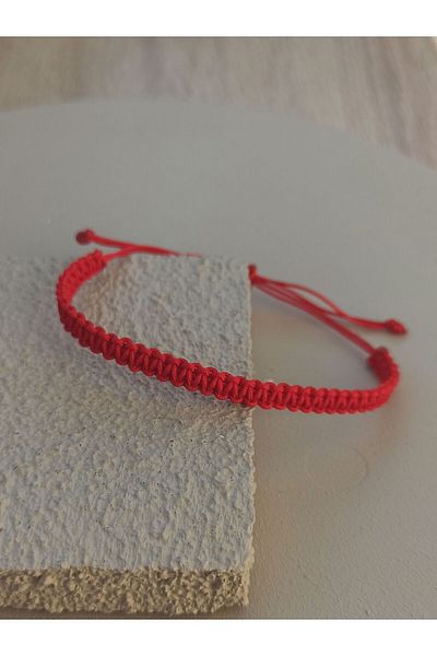 TREND Macrame Red Gift Bracelet - Handmade, Adjustable, Unisex Design, Parachute Lanyard