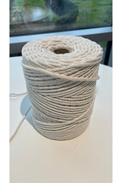 Makrome Ecru Makrome Rope 4mm 3Cube Table (1kg -150Meter)