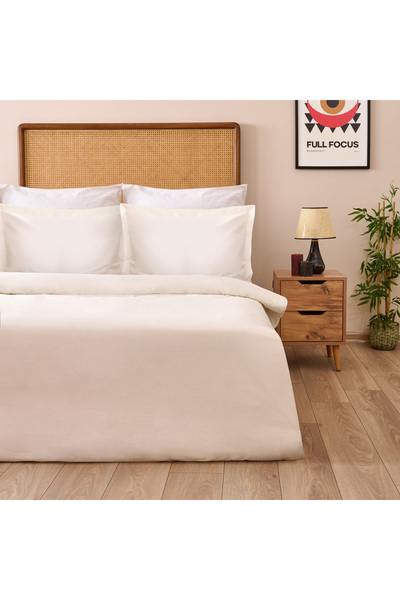 Evidea Soft Oxford Yastıklı Çift Kişilik Nevresim Takımı - Beyaz