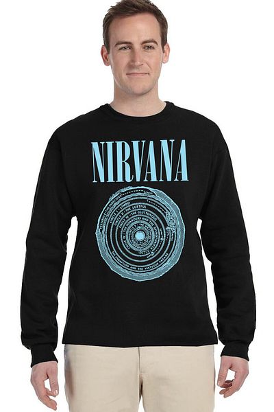 ROCKANDROLL Мъжки суитшърт с кръгло деколте Circle Circle Nirvana, черен