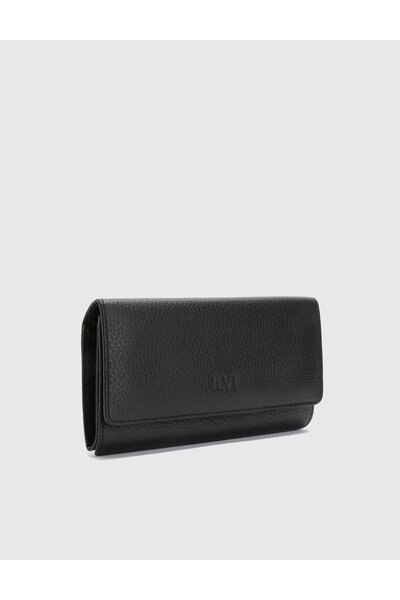 İLVİ Jomsom Hakiki Floter Шкіряний жіночий чорний гаманець