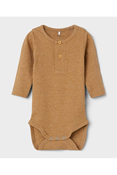 Name it Long Sleeves Rib Bodysuit - Tigers Eye