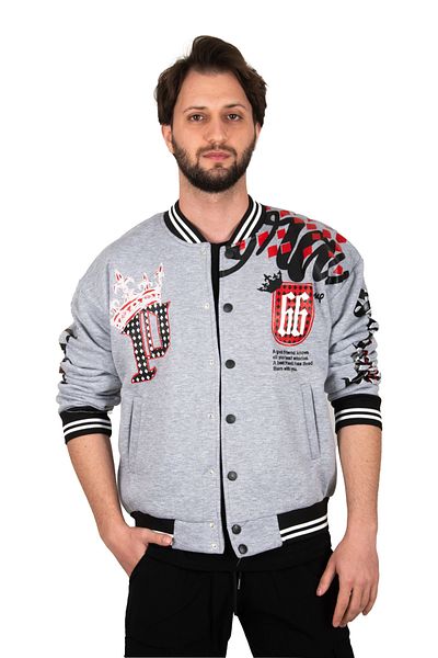 Butik Rizz up Голямо колежанско яке с тройна нишка 4764