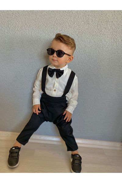 favorimkids Şile Salopet Shirt Bow Tie Set