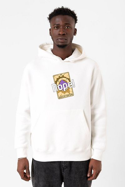 Tshirthane Φούτερ με κουκούλα Wheel Of Fortune Nope White ανδρικό 3ip