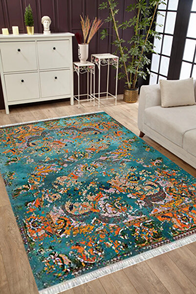 MUBO Kaymaz Tabanlı Yıkanabilir Antibakteriyel Dijital Baskı Otantik Salon Ha...