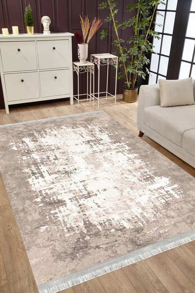 MUBO Kaymaz Tabanlı Yıkanabilir Antibakteriyel Dijital Baskı Doku Salon Halıs...