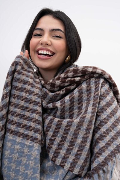 FENZA SCARF Lisa Grade Crown Pattern Wool-Acrylic Mix Winter Scarf