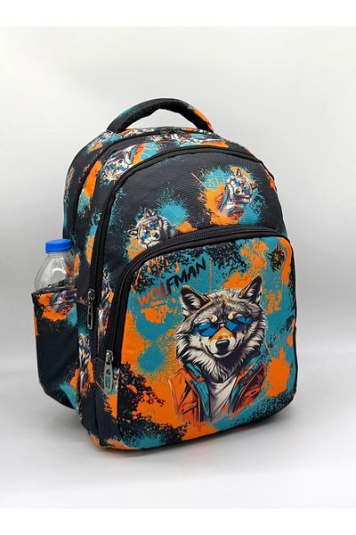Bevitton Black Wolf Pattern First School Bag for Boy - Set of 3
