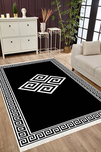 MUBO Kaymaz Tabanlı Yıkanabilir Antibakteriyel Dijital Baskı Klasik Salon Hal...