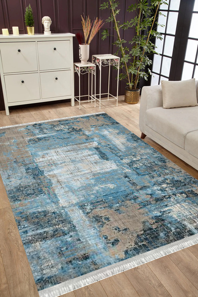 MUBO Kaymaz Tabanlı Yıkanabilir Antibakteriyel Dijital Baskı Doku Salon Halıs...