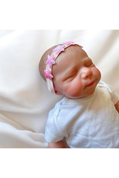 The Cloudish Shop El yapımı Bebek saç bandı bandana pembe fiyonk yıldız simli...