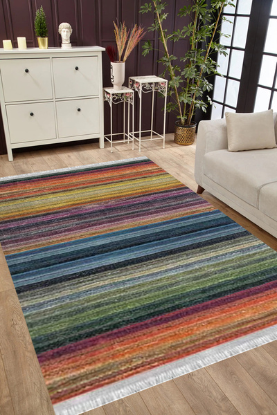 MUBO Pamuk Dokuma Taban Yıkanabilir Kaymaz Tabanlı Antibakteriyel Dijital Bas...