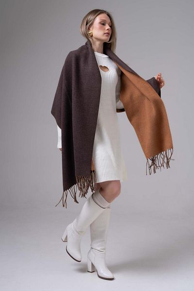 FENZA SCARF ALESSI șal de iarnă cu amestec dublu lână-acril