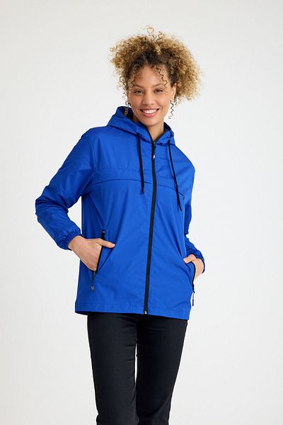 comstar Women's Lined Water Resistant Hooded Pocket Raincoat