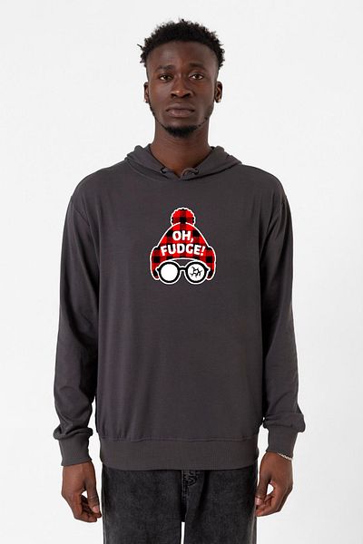 Tshirthane Oh Fudge Christmas - Ανδρικό καπνιστό κουκούλα 2 κορδονιών