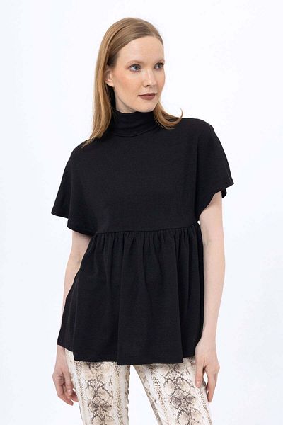 BUTİK MUSON Turtleneck Skirt Ruffled Lycra Blouse