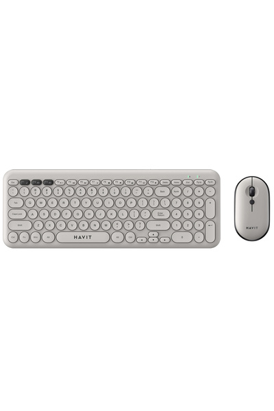 Havit KB254GCM Gri İngilizce Q Kablosuz Klavye Mouse Seti 2.4GHz