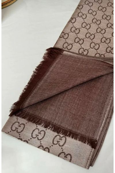 Organic Scarfs Milky Brown Cotton Wool Silk Shawl