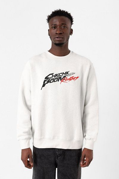 Tshirthane Φούτερ Stray Kids Chk Chk Boom White Ανδρικό φούτερ 2 κορδονιών
