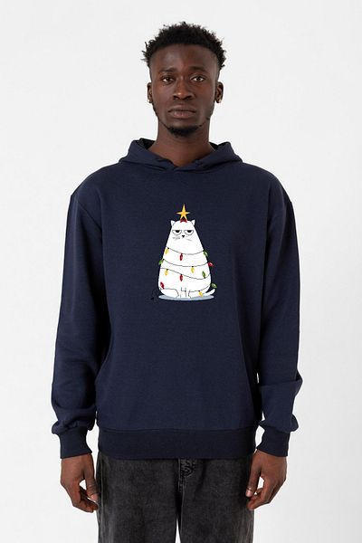 Tshirthane Мъжки суичър с качулка Grumpy Christmas, 3ip, тъмносин