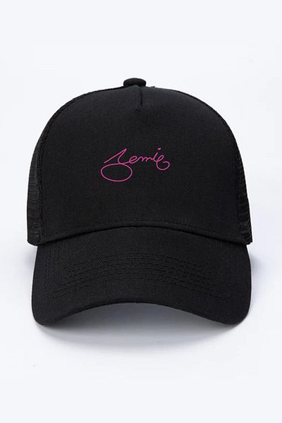 Tshirthane Blackpink Jennie Signature Pălărie neagră din plasă