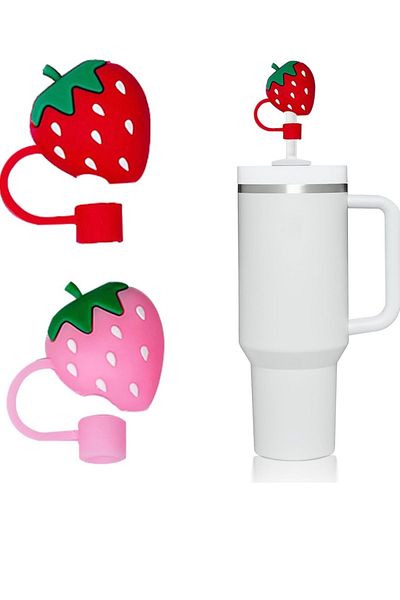 Yenigeldi 2 Pieces 10 mm Stnly Quencher Compatible Bow Silicone Straw Cover Straw Stopper