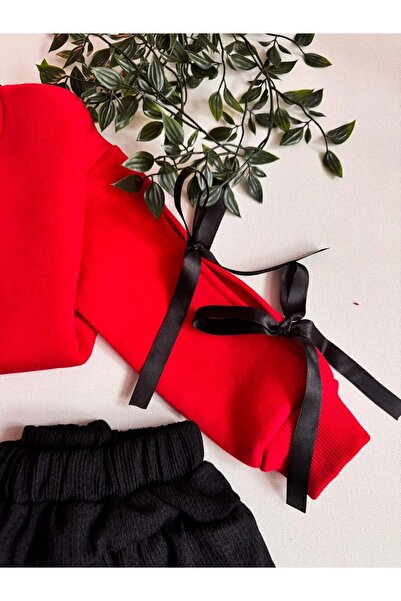 MİNİKO KİDS Girl's Sleeve Detailed Bow Skirt Suit