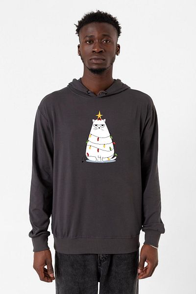 Tshirthane Καπνιστή Grumpy Χριστουγεννιάτικη ανδρική κουκούλα 2ip