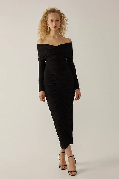 Hiccup Φόρεμα Off Shoulder Bodycon Maxi Drapeli